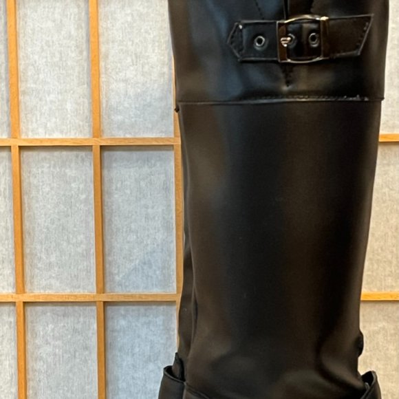 Women's size 6, Black Leather Up, Steel Shank, 2inch Heel Motorcycle Boots - Picture 5 of 12